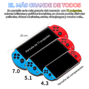 เครื่องเล่นเกมพกพา Retro Mini PSP X12 PLUS หน้าจอ IPS 7.1 นิ้ว ความจุ 32G พร้อม Wi-Fi เครื่องเล่นวิดีโอ หน้าจอ IPS 7 นิ้ว สไตล์เรโทร ฟังก์ชั่นเล่นเกมแบบย้อนยุค - Product Image 2