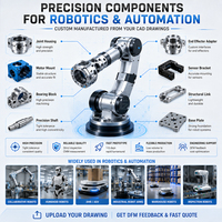Pièces de robot usinées sur mesure par CNC, composants de précision en aluminium et acier inoxydable pour l'automatisation industrielle et la robotique