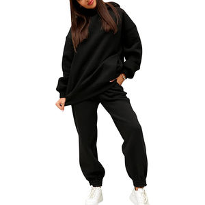Conjunto Deportivo Urbano de Dos Piezas para Mujer, Sudadera con Capucha Cómoda y Pantalones Deportivos a Juego - Product Image 1