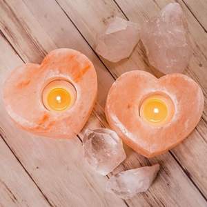 2025 bougeoir de sel rose de l'Himalaya fait à la main de qualité supérieure en forme de coeur artisanat naturel sculpté de luxe - Product Image 1