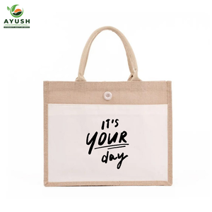 Designer shopping bag made of 100% Jute with customizable logo & size eco friendly <b>shop</b> bags - Product Image 4