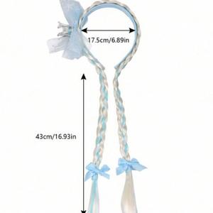 लड़कियों के लिए राजकुमारी जमे हुए विग हेयरबैंड लंबे ब्रेडेड विग हेडबैंड - Product Image 5