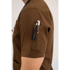 Haute qualité personnalisable Logo infirmière médecin uniformes respirant couleur unie à manches courtes médical gommage costume unisexe uniforme - Product Image 2