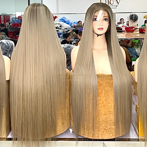 Haute qualité bébé cheveux fins os droite blonde couleur perruques cheveux humains avant de lacet cheveux vietnamiens pour les femmes noires - Product Image 5