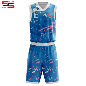Maillots de basket-ball d'été respirants à impression numérique pour universités, prix raisonnable, designs et combinaisons de couleurs personnalisables pour équipes - Product Image 1