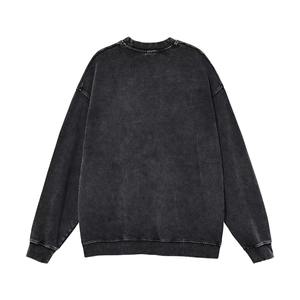 เสื้อสเวตเชิ้ตย้อมสีแบบ Acid Wash ผ้าฝรั่งเศสเทอร์รี่คอตตอน คอกลม ทรงดิสเทรส คุณภาพสูง เสื้อฮู้ดดี้และเสื้อสเวตเชิ้ตผู้ชาย - Product Image 2