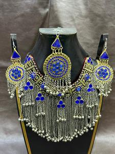 Vente chaude Style Traditionnel Afghan Collier et Boucles D'oreilles Ensemble De Luxe Antique Bijoux Colliers À La Main Boucles D'oreilles Ensembles De Bijoux - Product Image 6