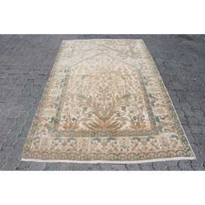 Alfombra Vintage de 4.8x9.1 pies, Alfombra Turca Grande, Alfombra de Lana Azul Sólida - Product Image 1