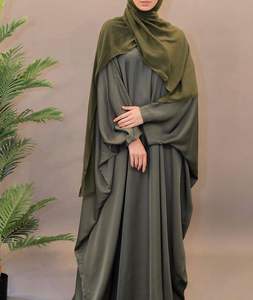 Nouvelle Abaya en Satin de Soie pour Femmes de Meilleure Qualité Robe Musulmane Ethnique Modeste Robe de Bal Silhouette avec Taille Naturelle pour les USA - Product Image 1