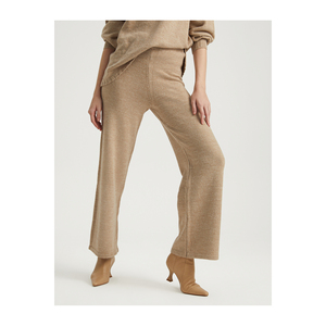 Pantalons et pantalons amples en laine mélangée pour femmes - Product Image 4