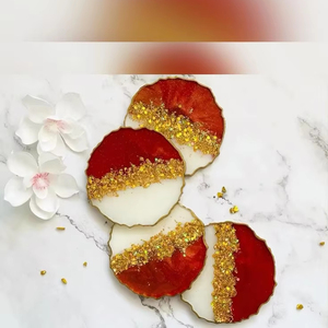 ELEMENTS Posavasos de resina de lujo hechos a mano Almohadillas cuadradas de colores personalizables para juego de mesa de alfombrilla de cocina al mejor precio - Product Image 3