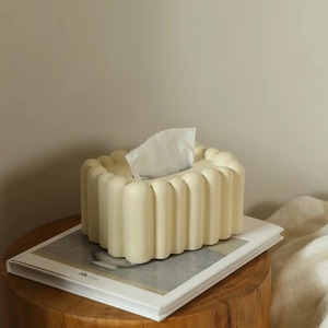 Soporte de caja de pañuelos de mármol de diseño en relieve para un hermoso Ajuste de mesa de cena disponible en color beige blanco y negro - Product Image 6