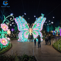 Tunnel de lanternes papillon tout-en-un pour festivals floraux et promenades nocturnes dans les jardins botaniques, avec installation mondiale