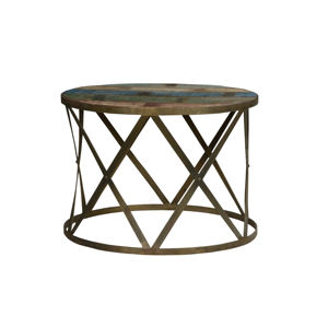 Handcrafted Antique <b>Farmhouse</b> Reclaimed Wood Coffee <b>Table</b> with Durable Metal Iron Frame for Modern Living Room - Product Image 6