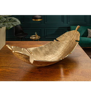 Bol à feuilles en métal doré Bol de table décoratif en métal de luxe - Product Image 2