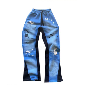 กางเกงวอร์มผ้าซักกรดสำหรับผู้ชายทรงบานออกแบบออกแบบได้ตามต้องการ - Product Image 1