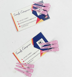 Pinzas para el cabello rosa claro de una sola punta Juego de 10 piezas Acero inoxidable Etiqueta privada sostenible Alta calidad para extensiones de cabello - Product Image 3