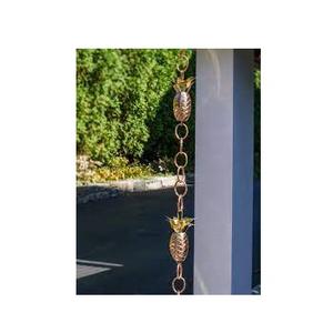 Cadena de lluvia de Metal con forma de flor de hierro grueso, acabado antiguo, para uso decorativo al aire libre, cadena de lluvia colgante - Product Image 1