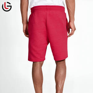 Pantalones cortos de gimnasio de algodón para hombre, pantalones cortos de chándal informales con bolsillos y cremallera para correr en casa, entrenamiento físico, hasta la rodilla, teñidos lisos - Product Image 2