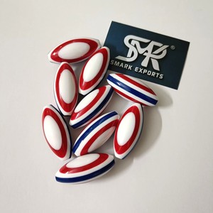 Cuentas ovaladas de resina roja, blanca y azul, diseño a rayas, cuentas artesanales de joyería perfectas para accesorios de moda DIY y creaciones artísticas - Product Image 6