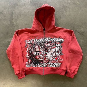 Sweats à capuche pour hommes en coton 100% avec lavage à l'acide, lourds, pour l'hiver, avec broderie et impression personnalisées, sweats à capuche très demandés - Product Image 4