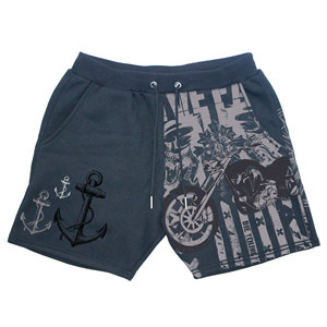 Shorts d'été décontractés pour hommes style urbain, imprimé personnalisé sur toute la surface, motif uni, polyester/coton, vente en gros - Product Image 1