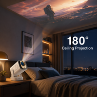 Mini projecteur MUZEE X17 pour cinéma à domicile, projection au plafond 180° °   Projecteur rotatif 1080P compatible Netflix YouTube 300 ANSI
