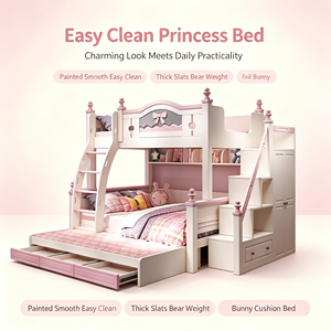 <span class=keywords><strong>Lit</strong></span> superposé moderne en bois massif pour mère et enfant, <span class=keywords><strong>lit</strong></span> pour enfants à deux niveaux avec glissière, écologique et gain de place - Product Image 3
