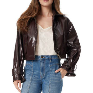 New Design Winter Wear Affordable Range Women <b>Leather</b> Crop Jacket Trendy <b>Outfit</b> <b>in</b> Market Women <b>Leather</b> Crop Jacket OEM Service - Product Image 1