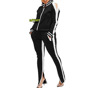 Vêtements d'automne personnalisés Survêtement pour femmes Survêtement Marque privée unie Survêtement Jogging Ensemble de survêtement Ensemble empilé - Product Image 2