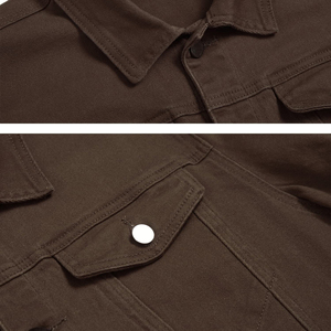 OEM Custom Denim Jacket Manufacturers Custom High Quality Cotton Washed Vintage casual <b>Button</b> <b>Jean</b> Denim Jacket Men - Product Image 6