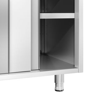Armoire de sol en acier inoxydable PREMIUM - 1800x600mm - avec portes coulissantes - incl. Planche à découper rouge - Product Image 5