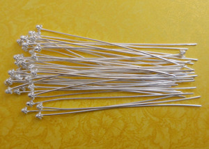 Épingle à tête Bali en argent sterling plaqué argent antique plaqué or 18 carats plaqué or calibre 20 pouces forme géométrique Prem Bhaya - Product Image 3