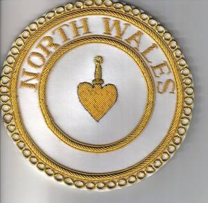 Hand Embroidered Master Mason Red <b>Apron</b> Bullion Wire Masonic Regalia Kit - Product Image 1