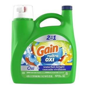 Detergente líquido para ropa Gain Ultra Oxi, aroma de delicia de cascada, 154 floz, 107 cargas - Product Image 5