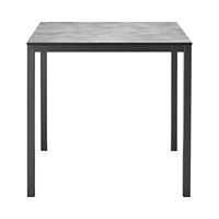Table de salle à manger carrée empilable 80x80 cm, plateau compact en stratifié, structure en acier galvanisé peint, pour extérieur, restaurant, café, fabriquée en Italie