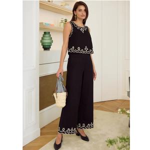 ชุดเซ็ตเสื้อผ้าฝ้ายปักลายสั้นยอดนิยมสำหรับใส่เที่ยวฤดูร้อน ใส่สบายๆ อยู่บ้าน ใช้ได้ทุกวัน เป็นมิตรกับสิ่งแวดล้อม ระบายอากาศได้ดี - Product Image 1