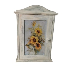 Armoire de porte-clés en bois classique pour entrée maison intérieur monté boîte à clés support placard crochets vente chaude pour salon - Product Image 1