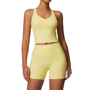 Conjunto de yoga con logotipo personalizado para mujer, conjunto de alta calidad de talla grande para mujer, conjuntos elásticos altos para fitness, conjunto de Yoga de dos piezas, ropa deportiva - Product Image 1