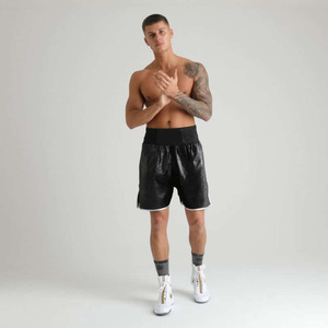 New Martial Arts Wear <b>Men</b> <b>Black</b> Polyester Material Knee Length Wrestling Boxing <b>Shorts</b> Customized Boxing <b>Shorts</b> - Product Image 2