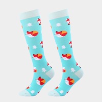 Chaussettes de sport OEM en nylon respirantes à séchage rapide, à pois jacquard, avec compression du mollet et renforts sur les orteils et la talonnette, pour la course à pied