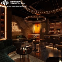 Comptoir de bar en marbre avec éclairage LED moderne personnalisé Retron, design robuste, écologique et imperméable pour restaurant, boutique, bar
