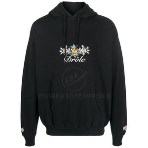 Nouveaux sweats à capuche décontractés pour hommes, chauds pour l'hiver, respirants, séchage rapide, 100% coton, confortables, broderie, motif uni, col à capuche - Product Image 1