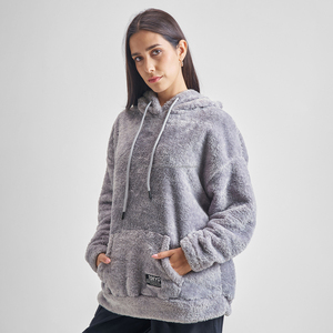Fit2Fight Factory Fast Ship <b>Fur</b> Fabric <b>Hoodie</b> Women's Hoodies In Grey Color Sweatshirts Sample Available Festival Gifts - Product Image 1