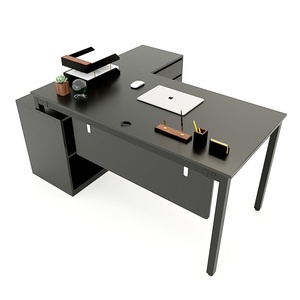 HBUC021 - Escritorio Ejecutivo Minimalista de Lujo 160x140 Sistema UConcept con Patas de Acero Ensambladas para Muebles de Oficina - Product Image 1