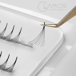 Extensiones de pestañas individuales 10D 005 C Cc D, extensiones de bondeón de calor de seda en racimo, pestañas naturales largas - Product Image 4