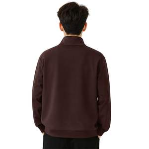 Sweat à capuche en polaire à col rabattu et fermeture éclair sur le côté pour homme - Streetwear, coupe ample, tissu polyester lavé, sweat-shirt d'hiver pour homme - Product Image 2