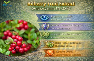 HGO Fournisseur direct d'usine d'extrait de fruit de myrtille naturel de qualité alimentaire, spécification d'anthocyanine 1%-25%, extrait standardisé - Product Image 5