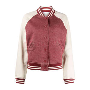 Veste universitaire pour femmes avec écusson graphique et intérieur doux Veste universitaire de style baseball pour femmes - Product Image 1