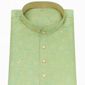 High-Quality Cotton <b>Men</b> Green <b>Paisley</b> Ethnic Kurta <b>Shirt</b> Size Customized Premium Festive Wear Lightweight & Breathable in 2025 - Product Image 1